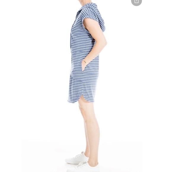 Max studio Striped Short Sleeve Hoodie Dress - NWT - Picture 2 of 4